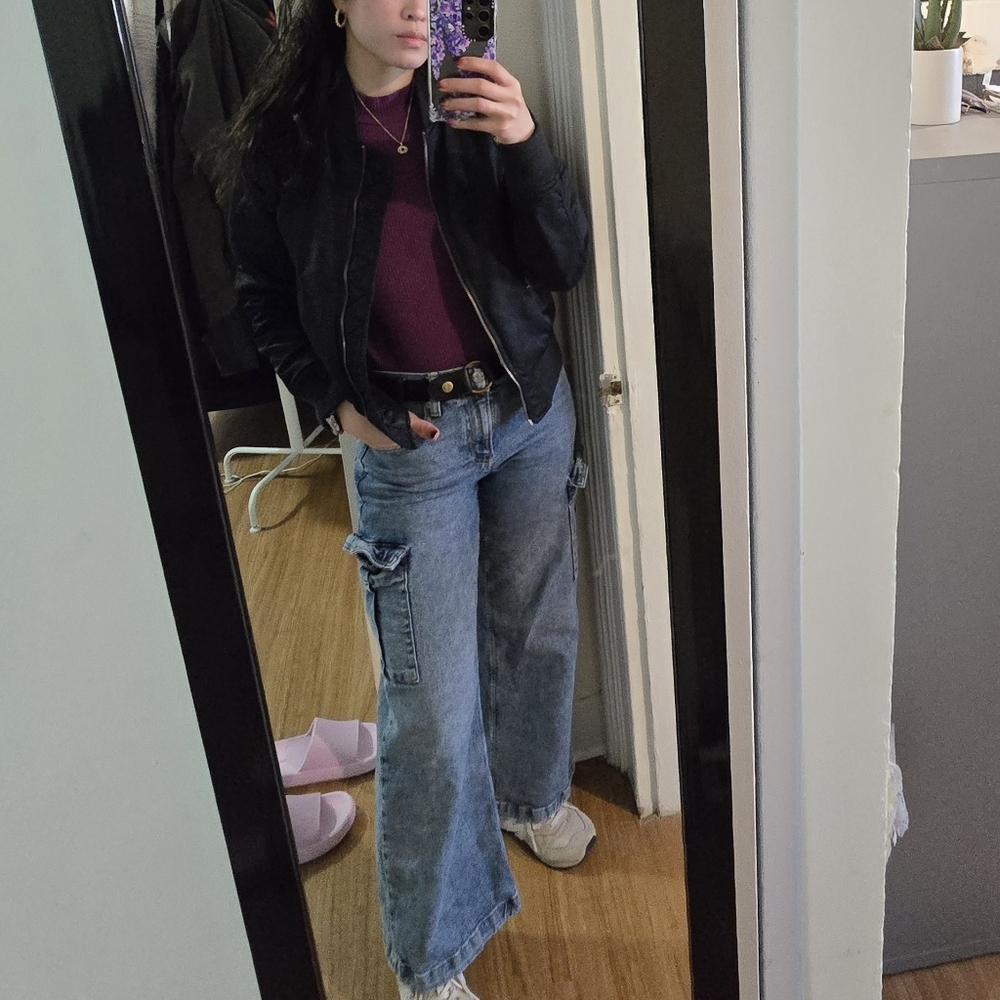 Uniqlo Nylon Navy Bomber Jacket (XS)